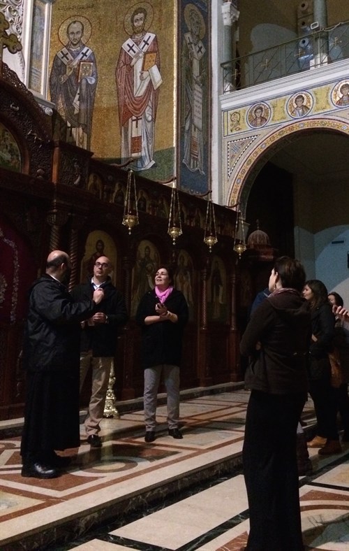 MRel students at the Catholic Church of St. Paul in Dar'oun Harissa, Lebanon. (Photo: Ashley al-Saliby)