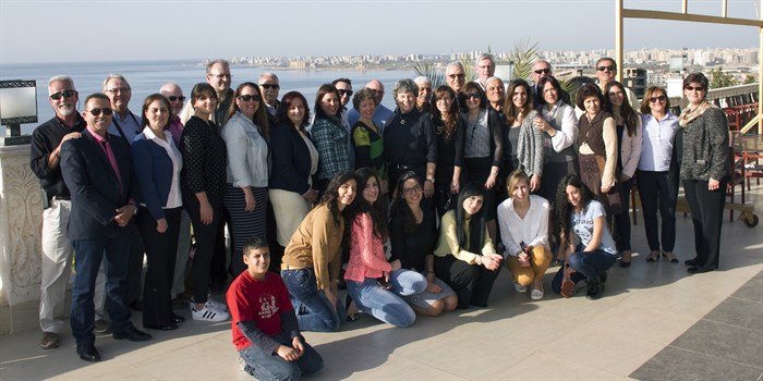 MEBO Board members, LSESD staff, and friends of the ministry shared a lunch together overlooking the Mediterranean. (Photo: Martin Evans)